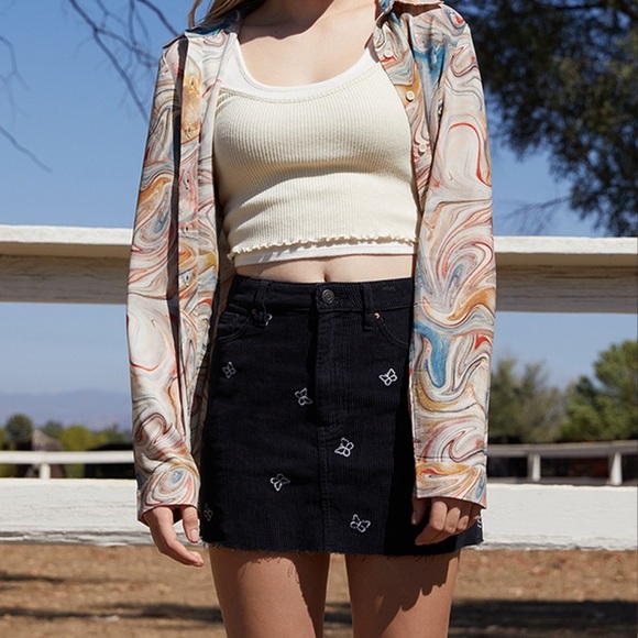 PacSun Black Butterfly Skirt - Picture 4 of 6